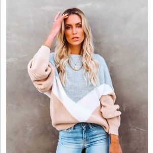Vici “Give Love A Chance” Chevron Sweater